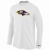 Baltimore Dashing Ravens Logo Long Sleeve T Shirt White