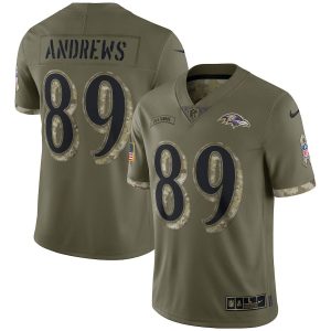 Baltimore Premium - grade Ravens #89 Mark Andrews Men's 2022 Salute To Service Limited Jersey Olive