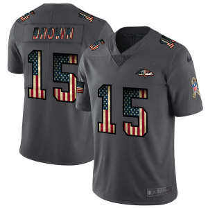 Baltimore Ravens #15 Marquise Brown 2018 Salute to Service High - quality Retro USA Flag Limited NFL Jersey
