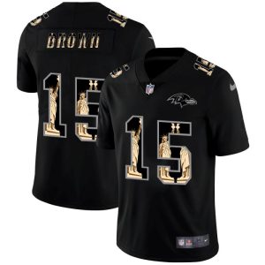 Baltimore Ravens #15 Marquise Brown Carbon Black Vapor Statue Of Liberty Limited NFL Gorgeous Jersey