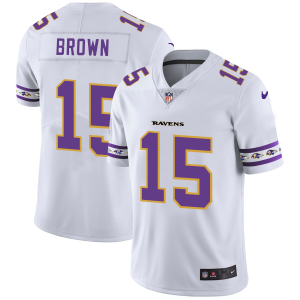 Baltimore Ravens #15 Marquise Phenomenal Brown White Team Logo Vapor Limited NFL Jersey