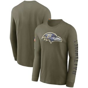 Baltimore Ravens 2022 Enchanting Salute To Service Long Sleeve T Shirt Olive