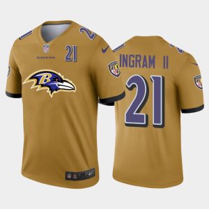 Baltimore Ravens #21 Mark Ingram II Gold Men's Big Team Logo Player Vapor Striking Limited NFL Jersey