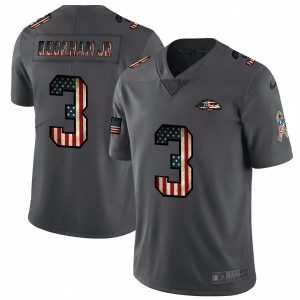 Baltimore Ravens #3 Odell Beckham Jr. 2018 Luxurious Salute to Service Retro USA Flag Limited NFL Jersey