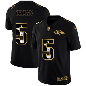Baltimore Ravens #5 Marquise Brown Carbon Black Vapor Cristo Redentor Limited Splendid NFL Jersey