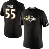 Baltimore Ravens #55 Terrell Suggs Name & Number NFL T Shirt Admirable Black