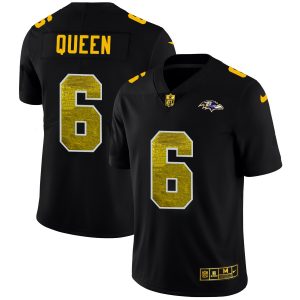 Baltimore Ravens #6 Patrick Queen Men's Black Golden Sequin Vapor Phenomenal Limited NFL Jersey