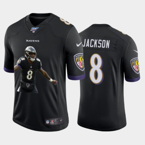 Baltimore Ravens #8 Lamar Fantastic Jackson Team Hero Vapor Limited NFL 100 Jersey Black