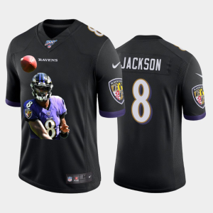 Baltimore Ravens #8 Lamar Jackson Team Luxurious Hero 1 Vapor Limited NFL 100 Jersey Black