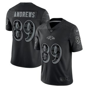 Baltimore Ravens #89 Mark Andrews Fantastic Black Men's NFL Black Reflective Limited Jersey