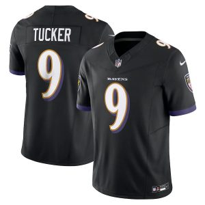 Baltimore Ravens #9 Justin Tucker Men's Black Vapor F.U.S.E. Limited Alternate Jersey Superior