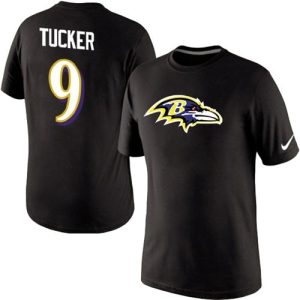 Baltimore Ravens #9 Justin Tucker Player Name and Number NFL T Shirt Phenomenal Black