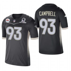 Baltimore Ravens #93 Calais Campbell 2021 AFC Pro Bowl Game Anthracite NFL Unique Jersey