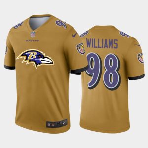 Baltimore Ravens #98 Enchanting Brandon Williams Gold Men's Big Team Logo Vapor Limited NFL Jersey