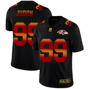 Baltimore Ravens #99 Matthew Judon Men's Black Red Glamorous Orange Stripe Vapor Limited NFL Jersey