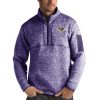 Baltimore Ravens Antigua Fortune Quarter Zip Pullover Jacket Heather Purple High - quality