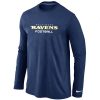 Baltimore Ravens Authentic Font Long Sleeve T Shirt Dark Notable Blue