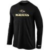 Baltimore Ravens Authentic Logo Long Sleeve T Magnificent Shirt Black