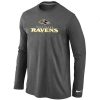 Baltimore Ravens Authentic Logo Long Sleeve T Notable Shirt Dark Grey