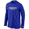 Baltimore Ravens Classy Authentic Font Long Sleeve T Shirt Blue