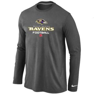 Baltimore Ravens Critical Victory Long Sleeve T Shirt Dark Grey Remarkable