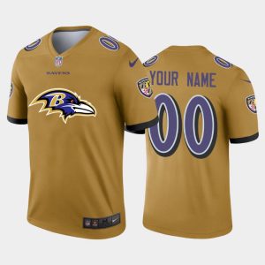 Baltimore Ravens Custom Gold Men's Big Premium Team Logo Vapor Limited NFL Jersey