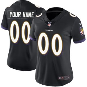 Baltimore Ravens Customized Black Alternate Stitched Captivating Vapor Untouchable Limited Women's NFL Jersey