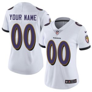 Baltimore Ravens Customized White Terrific Stitched Vapor Untouchable Limited Women's NFL Jersey