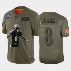 Baltimore Ravens Exceptional #8 Lamar Jackson Team Hero Vapor Limited NFL Jersey Camo