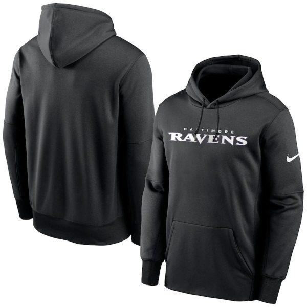 Baltimore Ravens Fan Gear Wordmark Performance Pullover Hoodie Elegant Black