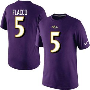 Baltimore Ravens Gorgeous #5 Joe Flacco Pride Name & Number NFL T Shirt Purple