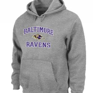 Baltimore Ravens Heart Glamorous & Soul Pullover Hoodie Grey
