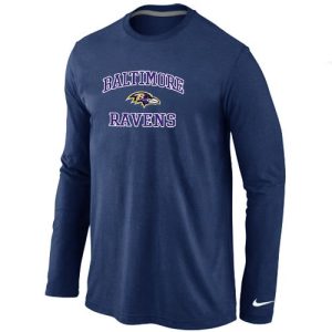 Baltimore Ravens Heart & Soul Long Alluring Sleeve T Shirt Dark Blue