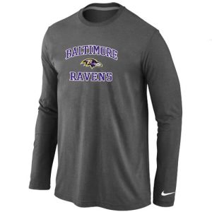 Baltimore Ravens Heart & Soul Long Enchanting Sleeve T Shirt Dark Grey