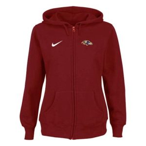 Baltimore Ravens Ladies Tailgater Full Zip Hoodie Red Fantastic