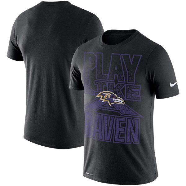 Baltimore Ravens Local Verbiage Performance T Shirt Black Superior