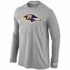 Baltimore Ravens Logo Long Gorgeous Sleeve T Shirt Grey