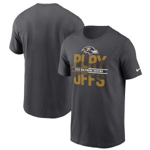 Baltimore Ravens Men's Anthracite 2022 NFL Playoffs Iconic Prime T Shirt