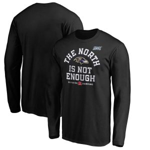 Baltimore Ravens NFL 2019 AFC North Division Marvelous Champions Cover Two Long Sleeve T Shirt Black