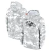 Baltimore Ravens Nike 2024 Salute to Service Club Fleece Pullover Gorgeous Hoodie Arctic Camo