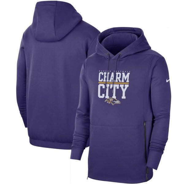 Baltimore Ravens Sideline Exquisite Local Performance Pullover Hoodie Purple