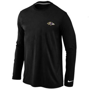 Baltimore Ravens Sideline Legend Elegant Authentic Logo Long Sleeve T Shirt Black