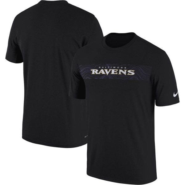 Baltimore Ravens Sideline Seismic Legend Performance Exceptional T Shirt Black