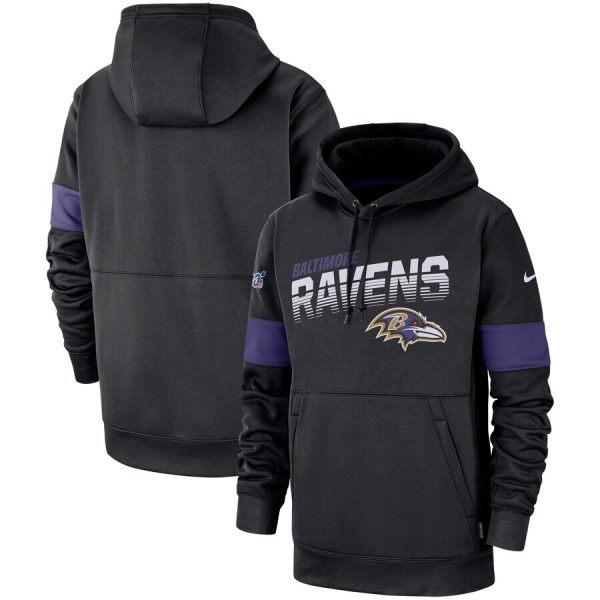 Baltimore Ravens Sideline Team Logo Performance Superb Pullover Hoodie Black