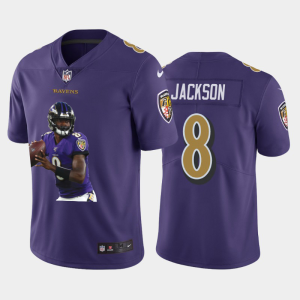 Baltimore Remarkable Ravens #8 Lamar Jackson Team Hero 2 Vapor Limited NFL Jersey Purple