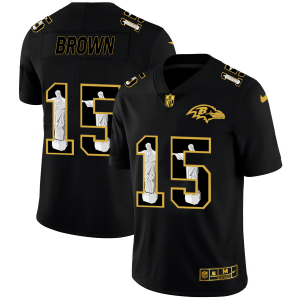 Baltimore Top - notch Ravens #15 Marquise Brown Carbon Black Vapor Cristo Redentor Limited NFL Jersey