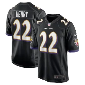 Derrick Henry Striking Baltimore Ravens Nike Alternate Game Jersey Black