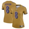 Lamar Jackson Baltimore Ravens Exceptional Nike Women's Inverted Legend Jersey Gold