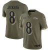 Lamar Jackson Baltimore Ravens Nike 2022 Salute To Service Limited Jersey Olive Amazing