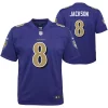 Lamar Jackson Terrific Baltimore Ravens Nike Youth Game Jersey Purple